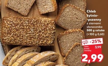 chleb żytni-pszenny z ziarnami słonecznika
