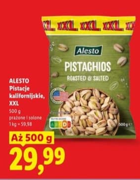 pistacje kalifornijskie prażone i solone XXL