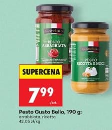 pesto arrabbiata lub ricotta e noci