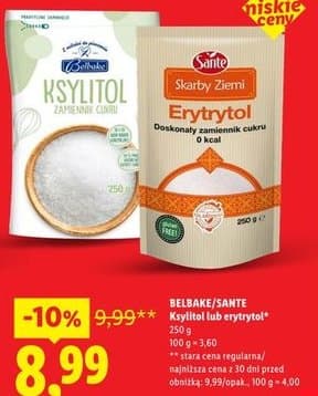 ksylitol lub erytrytol