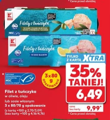 filet z tuńczyka w oliwie, oleju lub sosie własnym