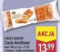ciasto drożdżowe z kremem o smaku waniliowym i kawałkami czekolady