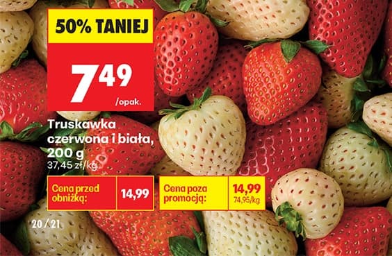 truskawka czerwona i biała