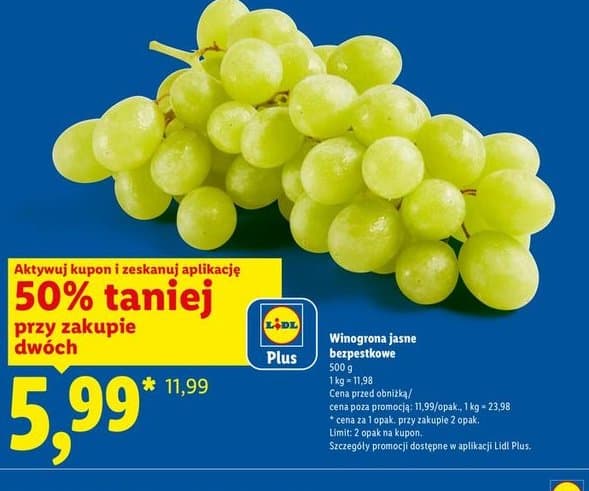 winogrona jasne bezpestkowe