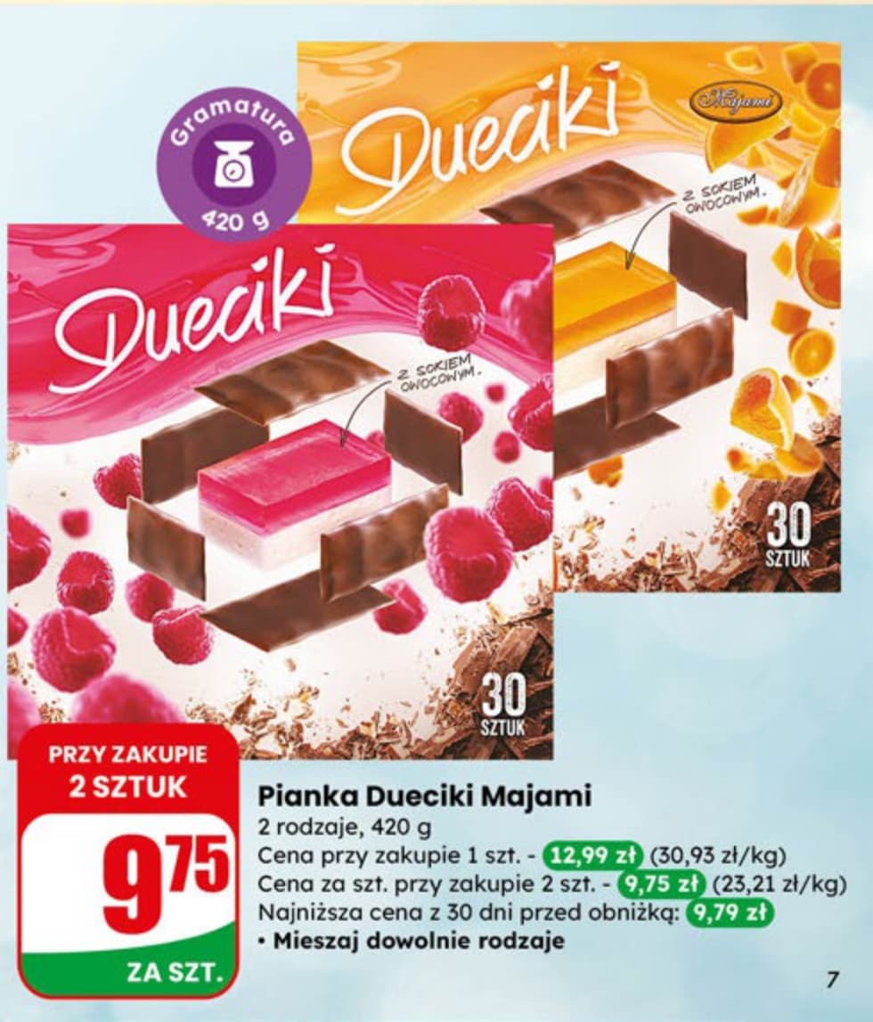 pianka Dueciki z sosem owocowym