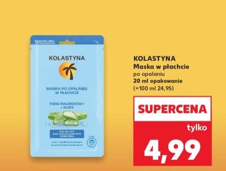 maska w płachcie po opalaniu