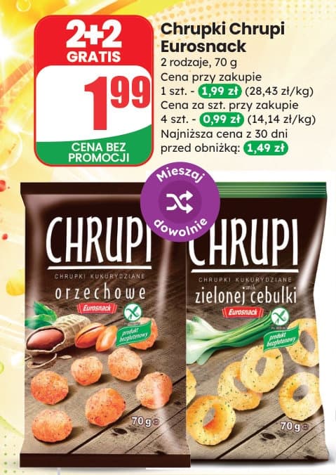 chrupki kukurydziane Chrupi