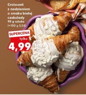 croissant z nadzieniem o smaku białej czekolady