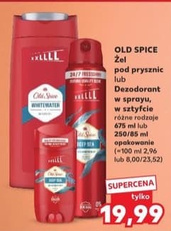 żel pod prysznic lub dezodorant w sprayu, w sztyfcie