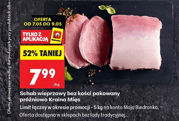 schab wieprzowy bez kości pakowany próżniowo