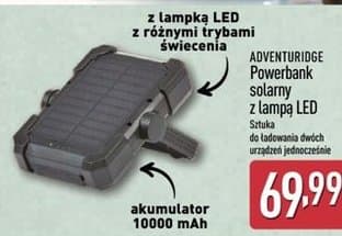 powerbank solarny z lampą LED