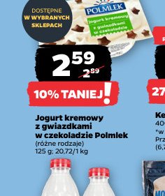 jogurt kremowy z gwiazdkami w czekoladzie