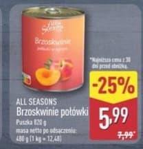 brzoskwinie połówki w syropie