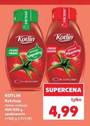 ketchup łagodny lub pikantny