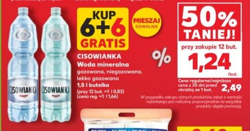 woda mineralna gazowana lub niegazowana