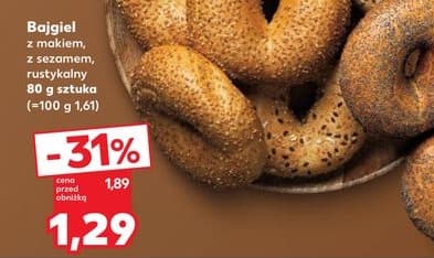 bajgiel z makiem, z sezamem, z rostykaną