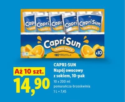 napój owocowy z sokiem, 10-pak
