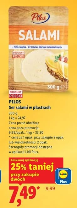 ser salami w plastrach
