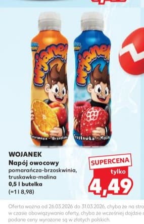 napój owocowy pomarańcza-brzoskwinia, truskawka-malina