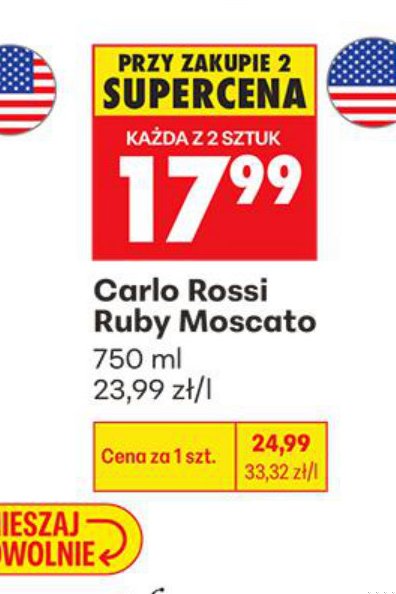 Carlo Rossi wino Ruby Moscato 750ml