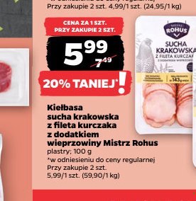 kiełbasa sucha krakowska z fileta kurczaka z dodatkiem wieprzowiny
