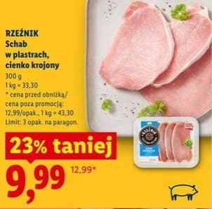 schab cienko krojony, plastry