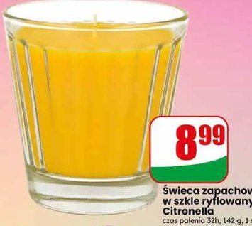 świeca zapachowa w szkle ryflowanym citronella