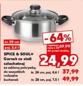 garnek ze stali szlachetnej z szklaną pokrywką do wszystkich rodzajów kuchenek
