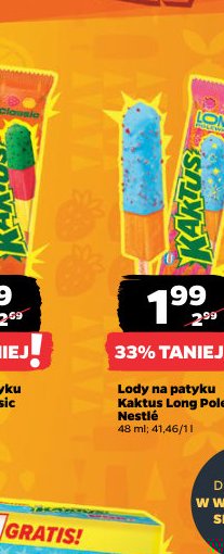 lody na patyku Kaktus Long Polewka