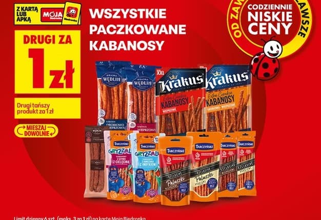 wszystkie paczkowane kabanosy