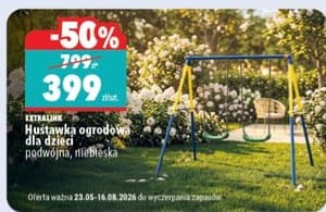 huśtawka ogrodowa dla dzieci podwójna niebieska