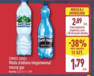 Żywiec Zdrój woda źródlana mocny gaz/niegazowana 1.5l
