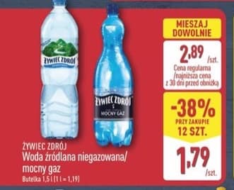 woda źródlana mocny gaz/niegazowana