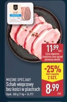 schab wieprzowy bez kości w plastrach