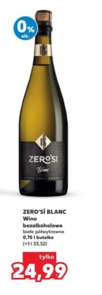 wino bezalkoholowe białe półwytrawne