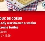 lody warstwowe o smaku crème brûlée