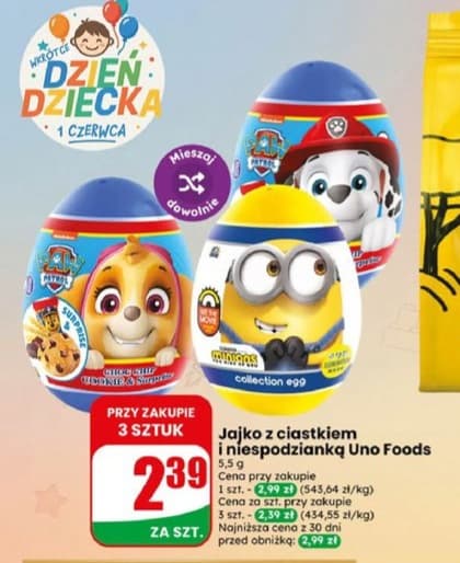 jajko z ciastkiem i niespodzianką