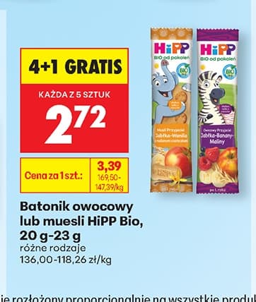 batonik owocowy lub musli