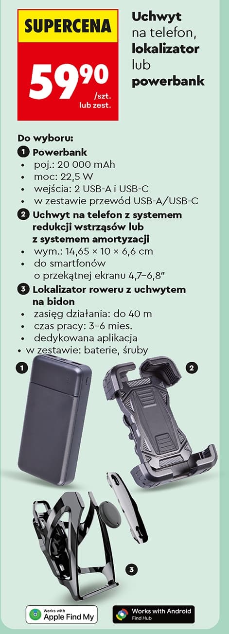 uchwyt na telefon lokalizator powerbank