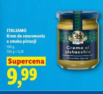 krem do smarowania o smaku pistacji