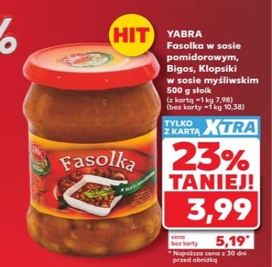 fasolka w sosie pomidorowym bigos kłopsiki w sosie myśliwskim