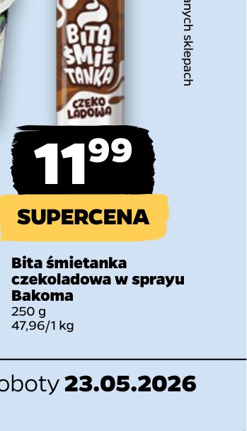 bita śmietanka czekoladowa w sprayu