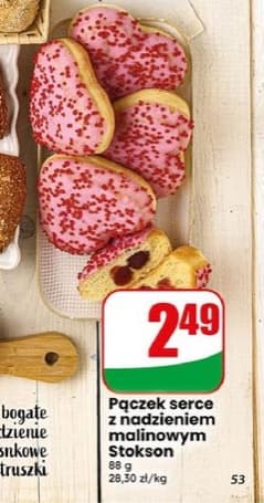 pączek serce z nadzieniem malinowym
