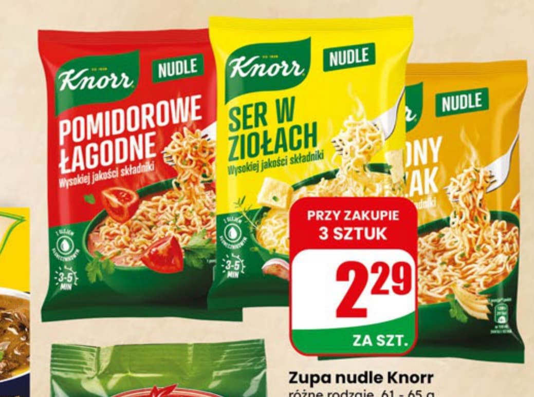 zupa instant różne rodzaje