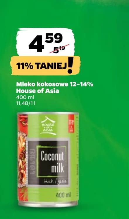 mleko kokosowe 12–14%