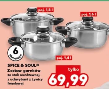 zestaw garnków ze stali nierdzewnej z uchwytami z tworzywa fenolowego