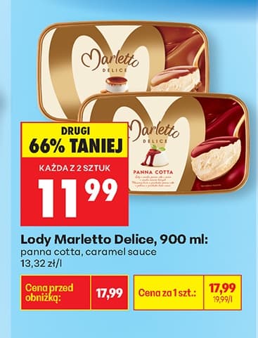 lody panna cotta lub caramel sauce