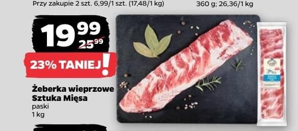 żeberka wieprzowe paski