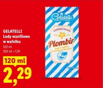 lody waniliowe w wafelku
