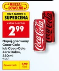 napój gazowany cola-cola lub cola-cola zero cukru